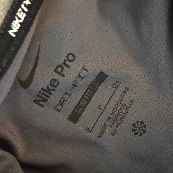 Mens Nike Pro Gray Long Sleeve Dri Fit Shirt Small S - Picture 2 of 3
